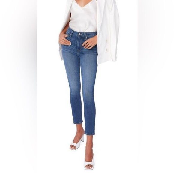Paige Margot Crop High Rise Denim in Medium Wash - Size 31 - Picture 1 of 9